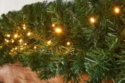 WeRChristmas Pre-Lit Extra Thick Pine Garland, 9 Ft
