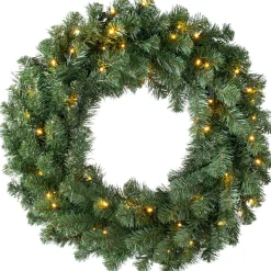 WeRChristmas Pre-Lit Extra Thick Wreath, 76 Cm