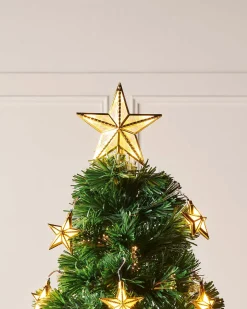 WeRChristmas Pre-Lit Fibre Optic Christmas Tree With Stars, 6 Ft
