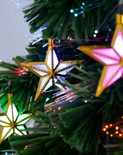 WeRChristmas Pre-Lit Fibre Optic Christmas Tree With Tree Topper, 5 Ft