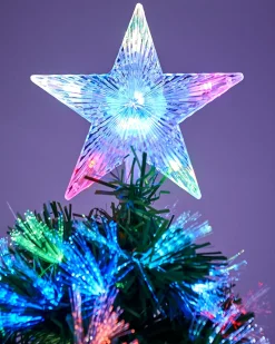 WeRChristmas Pre-Lit Fibre Optic Christmas Tree With Tree Topper, 7 Ft
