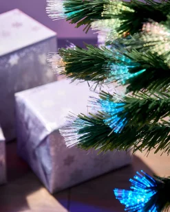 WeRChristmas Pre-Lit Fibre Optic Christmas Tree With Tree Topper, 7 Ft