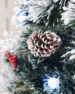 WeRChristmas Pre-Lit Fibre Optic Frosted Christmas Tree With Tree Topper, 7 Ft