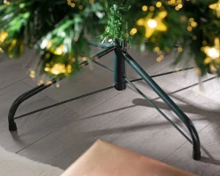 WeRChristmas Pre-Lit Fibre Optic Pencil Christmas Tree With Warm White LED Stars, 5 Ft