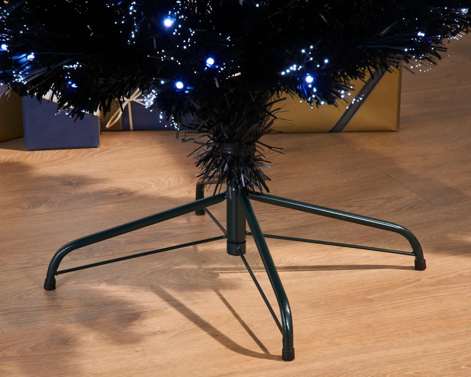 WeRChristmas Pre-Lit Fibre Optic Slim Black Christmas Tree, 6 Ft