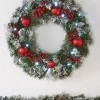 WeRChristmas Pre-Lit Frosted Decorated Wreath, 60 Cm