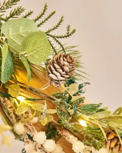 WeRChristmas Pre-Lit Frosted Eucalyptus Garland, 9 Ft