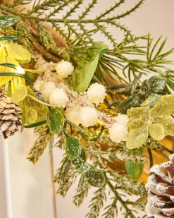 WeRChristmas Pre-Lit Frosted Eucalyptus Garland, 9 Ft