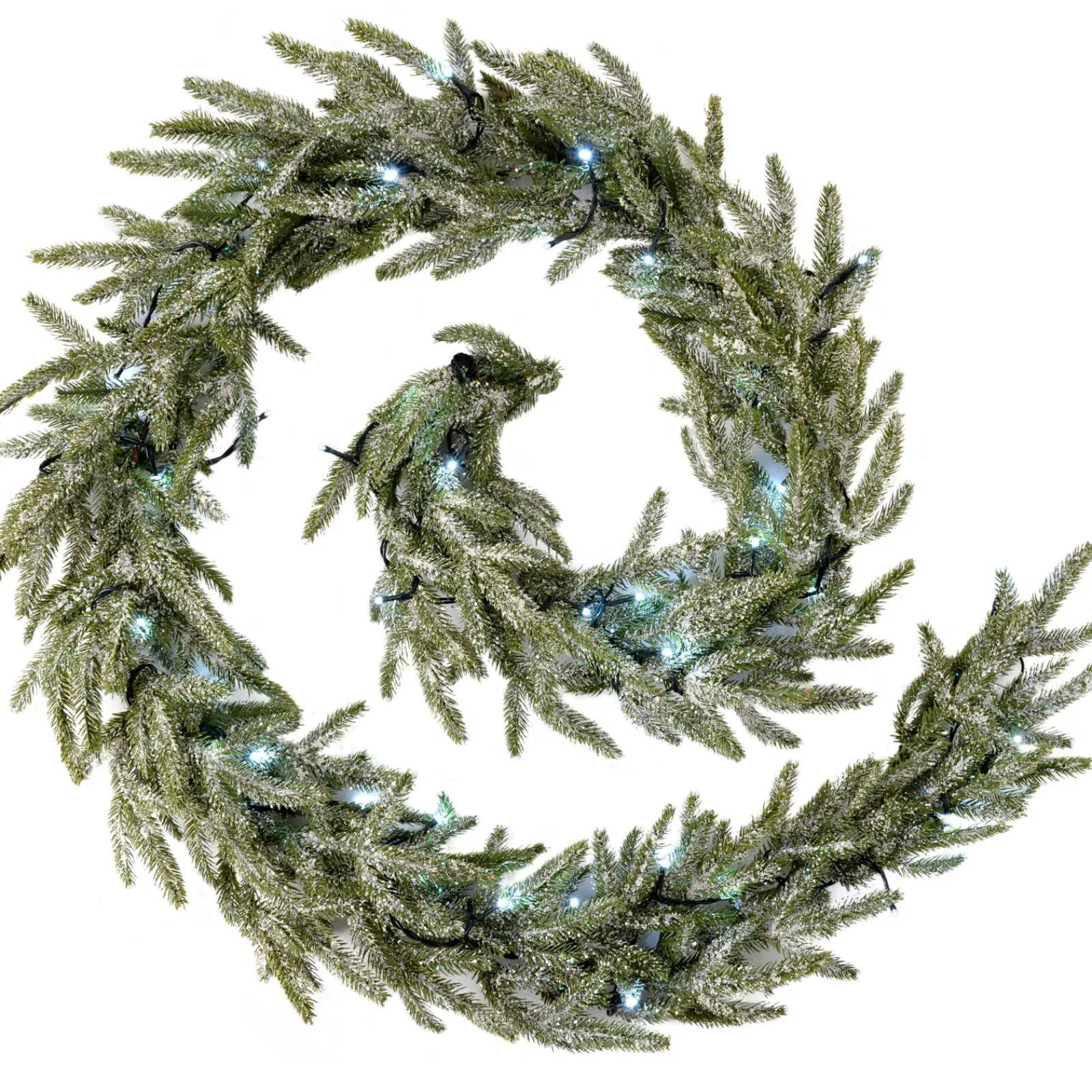 WeRChristmas Pre-Lit Frosted Fir Garland, 9 Ft