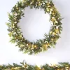 WeRChristmas Pre-Lit Frosted Mistletoe Wreath, 76 Cm