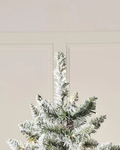 WeRChristmas Pre-Lit Full Bodied Snow Flocked Christmas Tree, 6 Ft