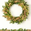 WeRChristmas Pre-Lit Gold Berry Mixed Tip Wreath, 76 Cm