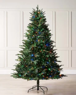 WeRChristmas Pre-lit Grand Alaskan Fir Christmas Tree, Dual Multi Colour, 7 Ft