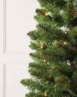 WeRChristmas Pre-Lit Green Pencil Christmas Tree, 6.5 Ft