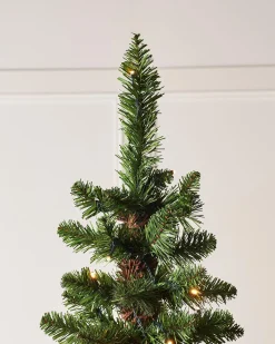 WeRChristmas Pre-Lit Green Pencil Christmas Tree, 6.5 Ft