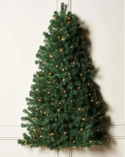 WeRChristmas Pre-Lit Green Wall Mounted Christmas Tree, 4 Ft