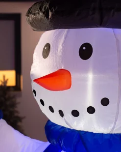 WeRChristmas Pre-Lit Inflatable Animated Snowman, 6 Ft