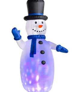 WeRChristmas Pre-Lit Inflatable Animated Snowman, 6 Ft