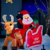 WeRChristmas Pre-Lit Inflatable Animated Santa With Sleigh, 6 Ft