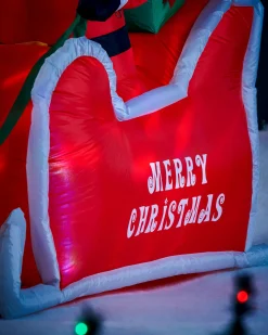 WeRChristmas Pre-Lit Inflatable Animated Santa With Sleigh, 6 Ft