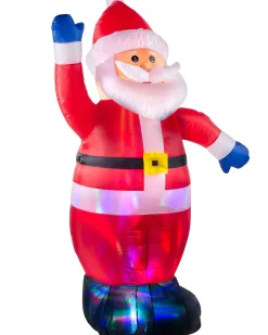 WeRChristmas Pre-Lit Inflatable Animated Santa, 6 Ft