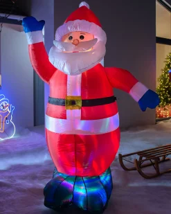 WeRChristmas Pre-Lit Inflatable Animated Santa, 6 Ft