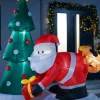 WeRChristmas Pre-Lit Inflatable Christmas Tree With Santa & Dog, 7 Ft