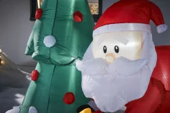 WeRChristmas Pre-Lit Inflatable Christmas Tree With Santa & Dog, 7 Ft