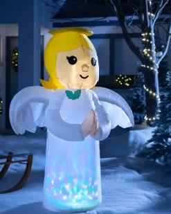 WeRChristmas Pre-Lit Inflatable Colour Changing Angel, 3.5 Ft