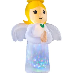 WeRChristmas Pre-Lit Inflatable Colour Changing Angel, 3.5 Ft