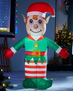 WeRChristmas Pre-Lit Inflatable Elf, 5 Ft