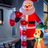 WeRChristmas Pre-Lit Inflatable Flashing Santa With Candy Cane, 6 Ft