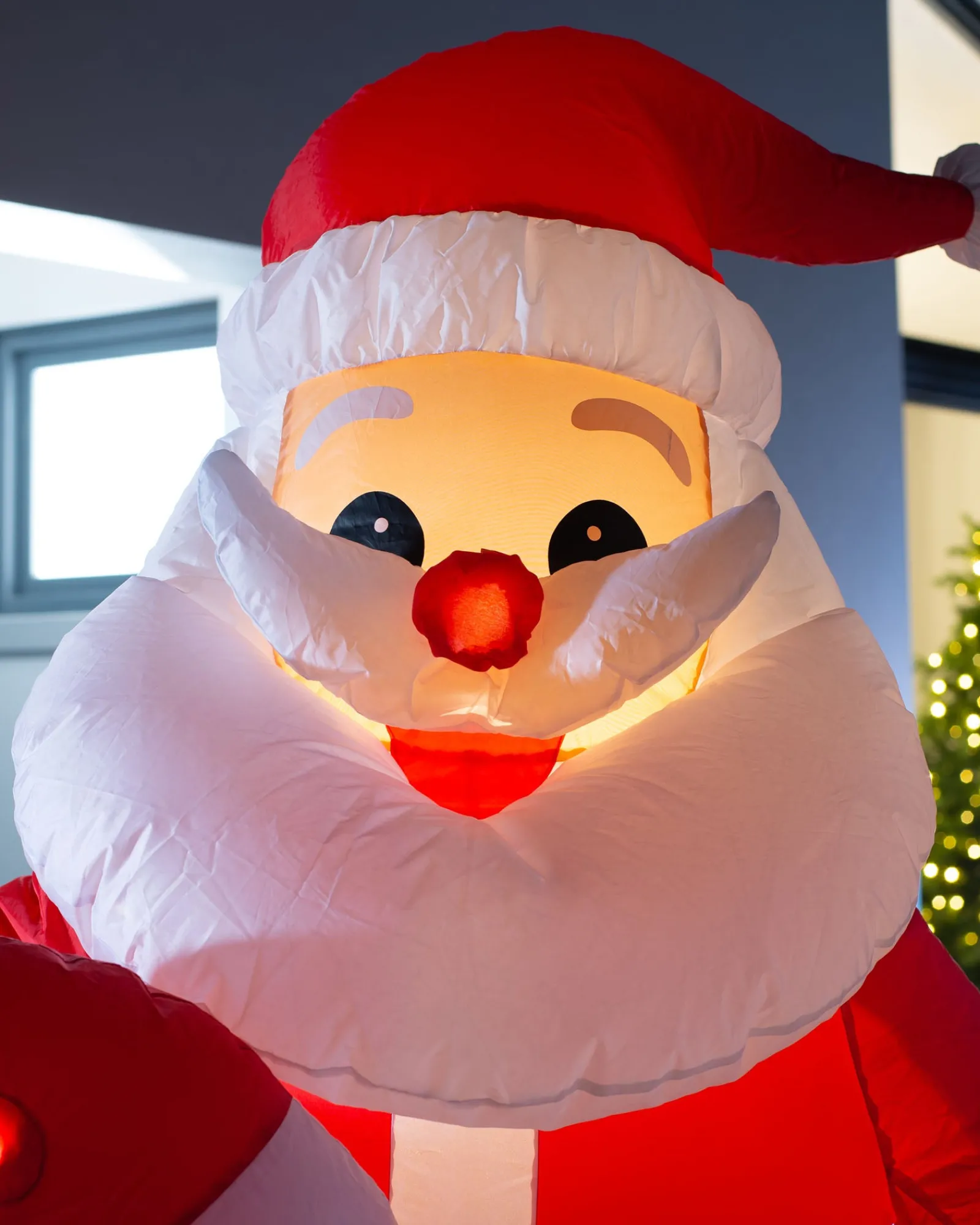 WeRChristmas Pre-Lit Inflatable Flashing Santa With Candy Cane, 6 Ft