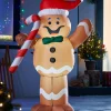 WeRChristmas Pre-Lit Inflatable Gingerbread Man With Candy Cane, 5 Ft