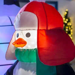 WeRChristmas Pre-Lit Inflatable Penguin Family And Igloo, 5 Ft