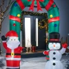 WeRChristmas Pre-Lit Inflatable Santa & Snowman Candy Cane Arch, 8 Ft