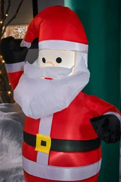 WeRChristmas Pre-Lit Inflatable Santa & Snowman Candy Cane Arch, 8 Ft