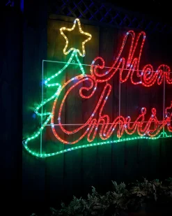 WeRChristmas Pre-Lit Merry Christmas Rope Light Silhouette, 2 M