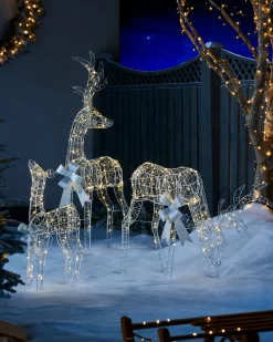 WeRChristmas Pre-Lit Micro LED Reindeer Family Silhouette, 135 Cm