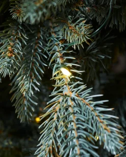 WeRChristmas Pre-Lit Mixed Pine Blue Christmas Tree, Dual LED Warm White, 7 Ft