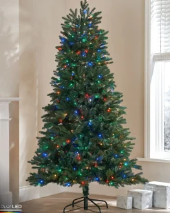 WeRChristmas Pre-Lit Mixed Pine Christmas Tree With Remote Control Lights, 7 Ft