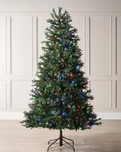 WeRChristmas Pre-Lit Mixed Pine Natural Bark Christmas Tree, 9 Ft