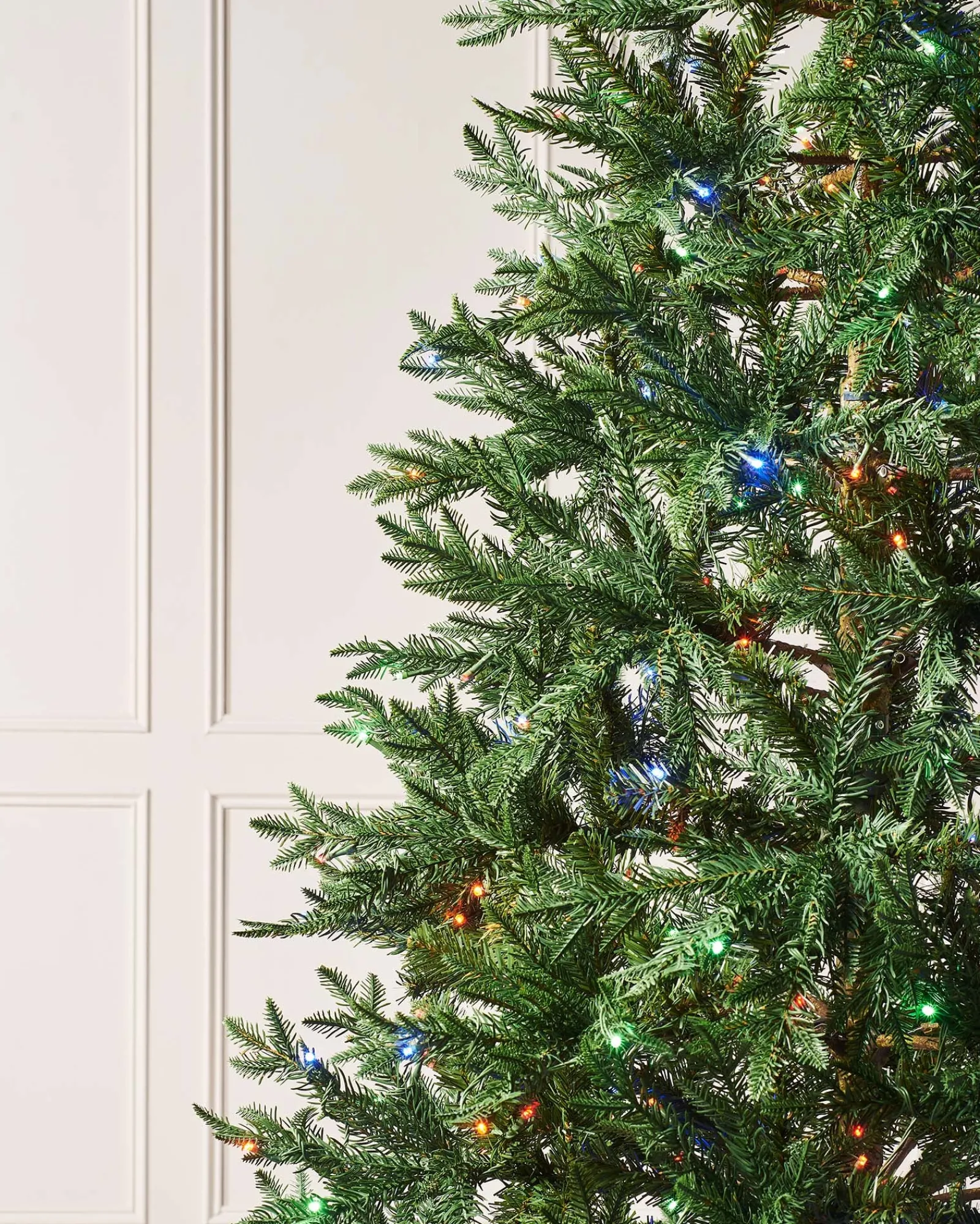 WeRChristmas Pre-Lit Mixed Pine Natural Bark Christmas Tree, 9 Ft