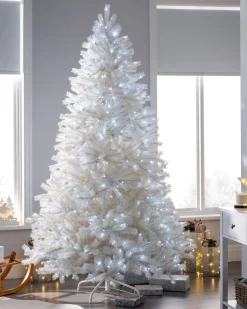 WeRChristmas Pre-Lit Mixed Pine White Christmas Tree, 10 Ft