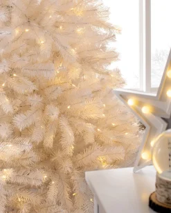 WeRChristmas Pre-Lit Mixed Pine White Christmas Tree, 10 Ft