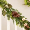 WeRChristmas Pre-Lit Mixed Tip Garland, Pinecones & Berries, 9 Ft