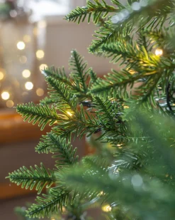 WeRChristmas Pre-Lit Mountain Pine Natural Bark Christmas Tree, 7 Ft