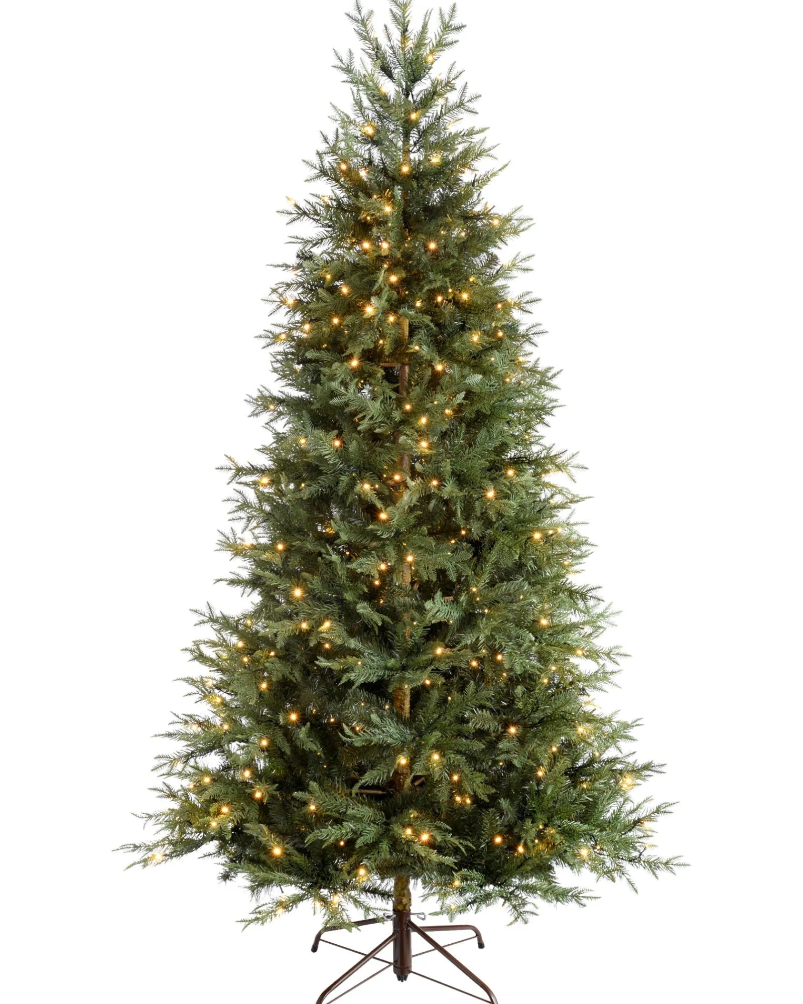 WeRChristmas Pre-Lit Mountain Pine Natural Bark Christmas Tree, 7 Ft