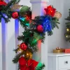 WeRChristmas Pre-Lit Multi-Coloured Decorated Garland, Red/Gold, 9 Ft