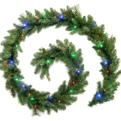 WeRChristmas Pre-Lit Multi-Coloured LEDs Garland, 9 Ft
